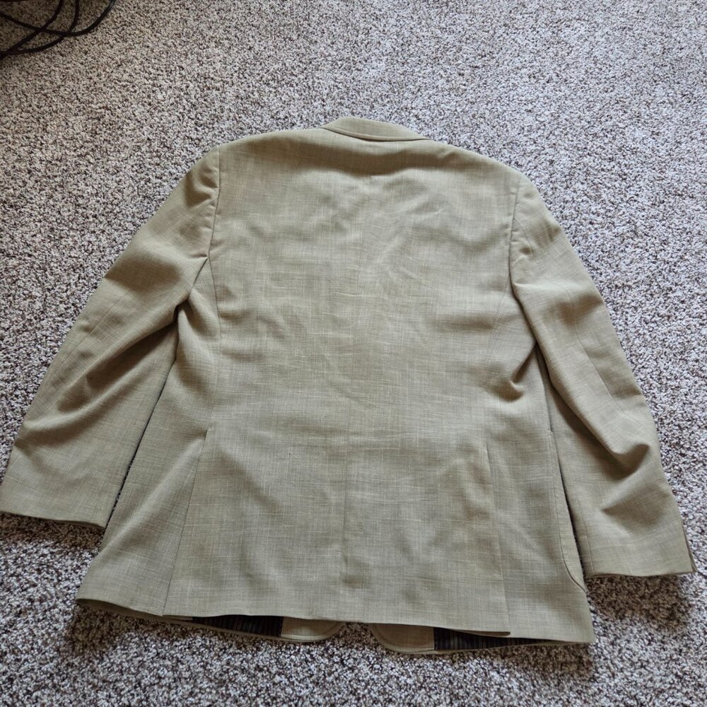 Kroon K3 Sport Coat Blazer Men’s Sz 46R Wool Linen Blend Beige Pockets Lined - Picture 2 of 9